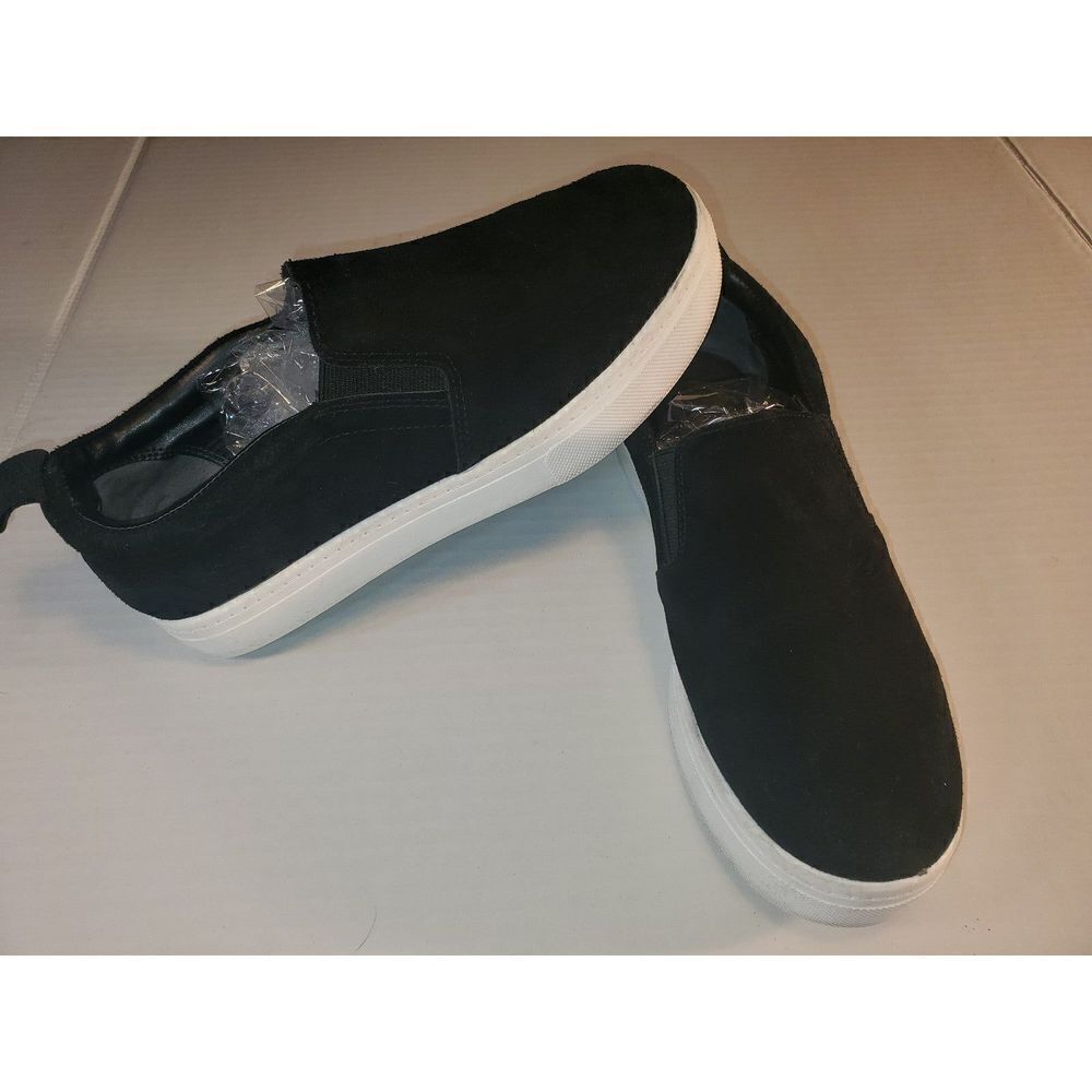 Circus By Sam Edelman Black Suede Slip On Platform Sneakers Shoes Size 8